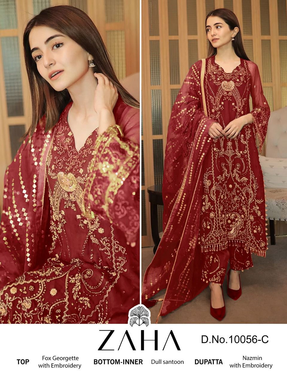 Zaha Mallika 10056 Georgette Pakistani Suits Catalog
